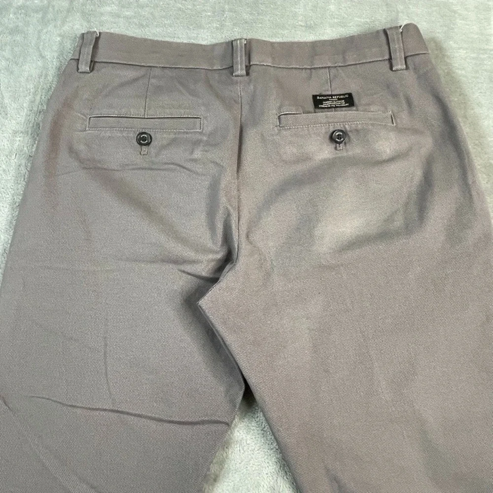 Banana Republic Aiden Chino Pant 31x29 Light Gray MicroPrint Cotton Stretch-READ